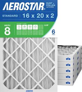 Aerostar 682318959159 16x20x2 8 Air Filter 6 Count Actual Size 15.50 X 19.50 1.75 Hvac