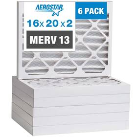 Aerostar 682318959173 16x20x2 13 Pleated Air Filter Ac Furnace 6 Pack Actual
