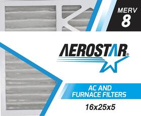 Aerostar 682318959319 16x25x5 Air Filter Merv 8 Furnace Filters Ac Hvac Replacement For Honeywell
