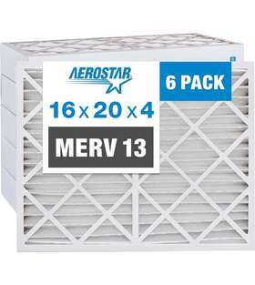 Aerostar 709257243160 20x20x4 Slim Merv 13 Furnace Air Filter 6 Pack