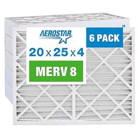 Aerostar 849330097034 Pleated Air Filter Merv 8 20x25x4- 6 Pack