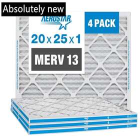 Ap25s.012025-4 Aerostar 20x25x1 Merv 13 Pleated Air Filter Ac Furnace 4 Pack