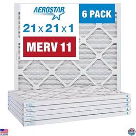 B0b1g56ttw Aerostar 21x21x1 Merv 11 Pleated Hvac Filters - 6 Pack Removes Dust Allergens And Germs