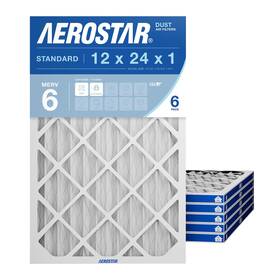 P60s.011224-6 Aerostar 12x24x1 Merv 6 Air Filter Pack Set Of Hvac Furnace Filters