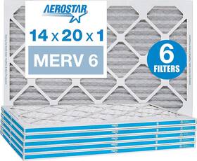P60s.011420-6 Aerostar 14x20x1 Merv 6 Pleated Air Filter Ac Furnace Pack Actua