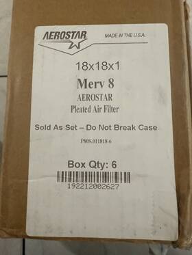 P80s.011818-6 Aerostar 18x18x1 Merv 8 Furnace Air Filter 6 Pack