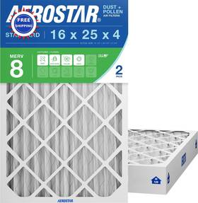 P80s.041625-2 Aerostar Filters 16x25x4 Merv 8 Hvac Furnace 2 Pack Fits Lennox Honeywell Devices Air