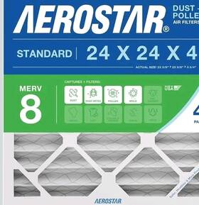 P80s.042424.4pk.mkt Aerostar 24x24x4 Air Filter Merv 8 Pleated Ac Furnace Hvac Mpr 600 Fpr 5