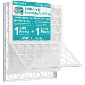 Aerovivo 760762043423 Foldable And Reusable 16x20x1 Air Filter Merv 11 1 Pack Abs Fra