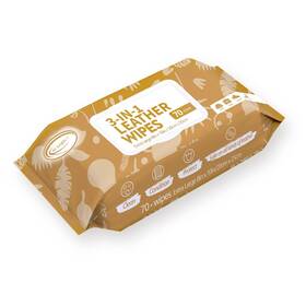Air Jungles 850027181394 3in1 Leather Cleaner Wipes 70 Count Pack Of 1 Extra Large 8 Inch X