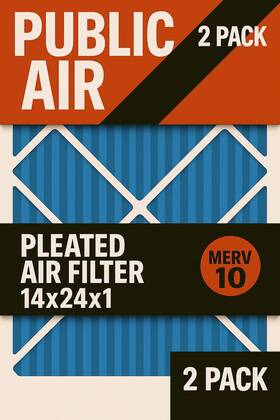 Afp2000-14241 Airflow Products 14x24x1 Merv 10 Pleated Home A/c Furnace Air Filter 2-pack