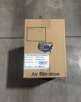 Afp2000-16161 Airflow Products 16x16x1 Merv 10 Pleated Home A/c Furnace Air Filter 12-pack