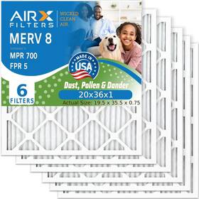 Airx Filters 810095106958 Wicked Clean Air. 20x36x1 Air Filter Merv 8 Electrostatic Pleated Conditi