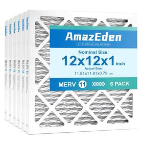 Am00306011 Amazeden 12x12x1 Air Filter 6 Pack 11 Mpr 1000 And Fpr 7 Pleated Ac Dust Defense Exac