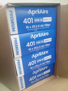 401-04 Aprilaire 401 16x25x6 Merv 10 Air Filter For Model 2400 Space-gard 4-pack