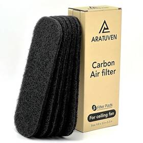 Aratuven 198168765210 Ceiling Fan Filters Carbon Air Filter Stick-on Blades As Reusab