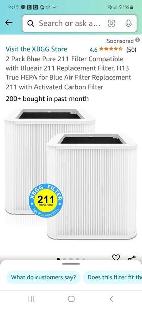 A1215 Atxkxe Blue Pure 221 Replacement Filter