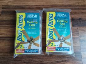 Bestair 078757010054 2x Ceiling Fan Air Dust Filter 2-pack Remove Airborne Pollen Allergens