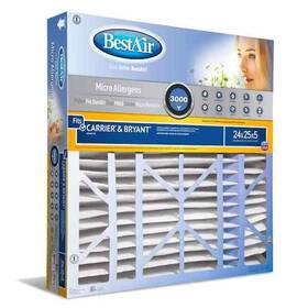 Bestair 078757016650 24 X 25 5 Carrier/bryant Fpr 10 Home Smoke Allergies Mold Air Cleaner Filter