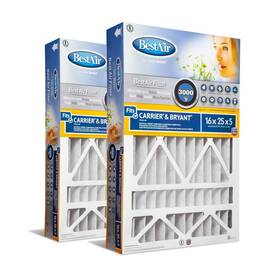 84064303 Bestair 2pk 16 Inch X 25 5 Carrier/bryant Replacement Air Furnace Filter Merv 13