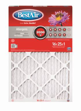 B1-1625-11-12 Bestair 12 Pack - 16x25 X 1 Inch Merv 11 Furnace Filter
