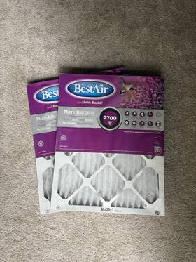 B1-1625-12-6 Bestair 16x20x1 Pleated Air Filter Merv 12