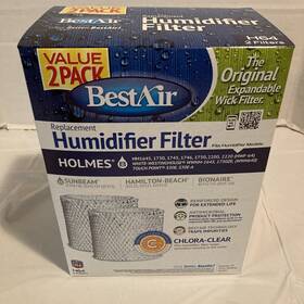 Bestair Pro 078757019736 Best Air H64 Replacement Humidifier Filter Sunbeam Bonaire Hamilton-beach 2 Pack