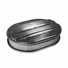 Bestparts-hj-705-a Bestparts 12 Oval Half Finned Polished Aluminum Classic Nostalgia Air Cleaner Assembly Com