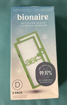 86794876 Bionaire Allergen Air Purifier Filters Aer1 Series Green D 2 Pack New In Box