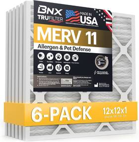 Bnx 691041844731 Trufilter 12x12x1 Air Filter Merv 11 6-pack - Made In Usa Allergen Defense