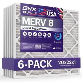 Bnx 810134861114 Trufilter 20x22x1 8 6-pack - Made In Usa Dust And Pet Defense Electrostatic