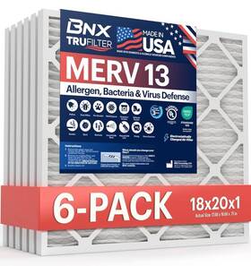 Bnx 810134862012 6 Pack Trufilter 18 Inch X 20 1 Merv 13 Usa Air Filters Upc