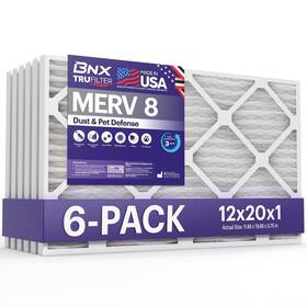 Bnx 810134862173 Trufilter 12x20x1 8 6-pack - Made In Usa Dust And Pet Defense Pleated Air C