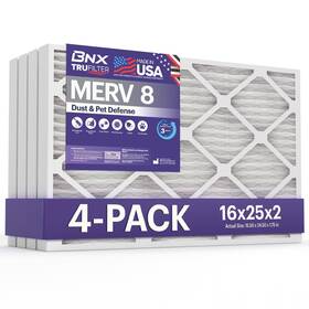 Bnx 810134862302 Trufilter 16x25x2 Air Filter Merv 8 4-pack - Made In Usa Dust And Pet Defen