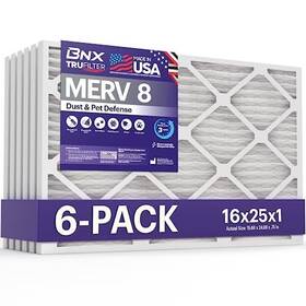 Bnx 850045638511 Trufilter 16x25x1 Air Filter Merv 8 6-pack - Made In Usa Dust And Pet D