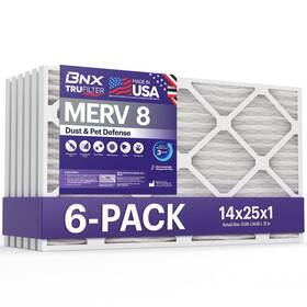 Bnx 850045638603 Trufilter 14x25x1 Air Filter Merv 8 6 Pack - Made In Usa Dust And Pet D