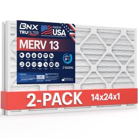 Bnx 850045638931 Trufilter 14x24x1 13 2-pack Ac Furnace Air Filter - Made In Usa Electrost