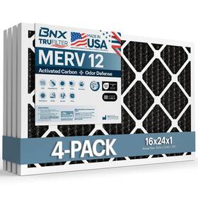 Bn-m12s-16x24x1-4pp Bnx Trufilter 16x24x1 Merv 12 Odor Defense 4-pack Ac Furnace Air Filter With