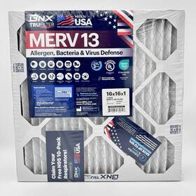 Bn-m13d-16x16x1-4pp Bnx Merv 13 Air Filter 16x16x1 4 Pack Usa Made Virus Allergen Defense Sealed