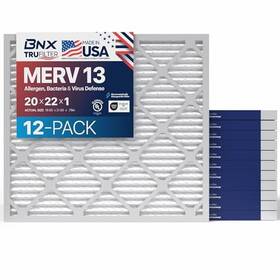 Bn-m13s-20x22x1-12pp Bnx Filters 20x22x1 Merv 13 12 Pack Electrostatic Pleated Hvac Ac Furnace Air Pollen