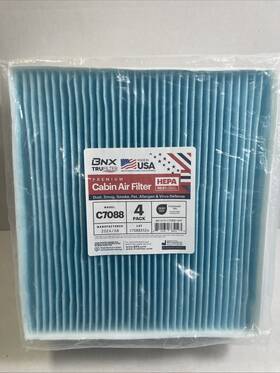 C7088 Bnx Tru Filter 4 Pack Premium Cabin Air Hepa 99.97% Efficiency New