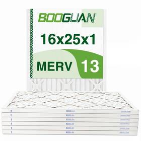 Merv13-16x25x1-6 Booguan Filters 16x25x1 Merv 13 Air Pleated Hvac Ac Furnace 6-pack