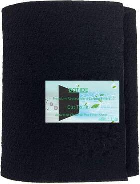 Botide 445000841803 48 X 16 Inch Cut-to-fit Activated Carbon Fabric Filter Sheet Charcoal Air Vent F