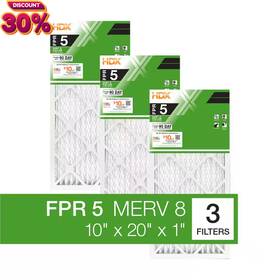Branded 744759358912 10 Inch X 20 1 Standard Pleated Air Filter Fpr 5 Merv 8 3-pack