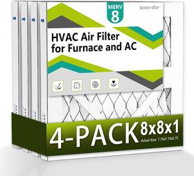 Aft8184 Branded 4pack 8x8x1 Air Filter Merv 8 Hvac/furnace Ac Replacement Dust Defense