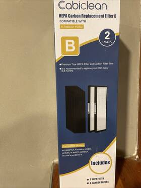 100613 Cabiclean True Hepa Carbon Replacement Filter B 2-pack 8 Filters Flt4825