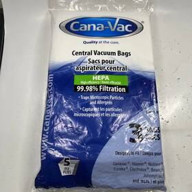 060115he Cana-vac 800248510015 New Hepa Filtration Bags For Central Vacuum #060115he 5 Ply 3 Per Pack