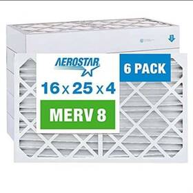 Canopy 192212040599 Aerostar 16x25x4 Merv 8 Furnace Air Filter 6 Pack