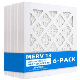 1900 Chenzhit 619988838163 6 Pack 20x20x1 Furnace Air Filters Mpr And Fpr 10 Merv 13 Pleated