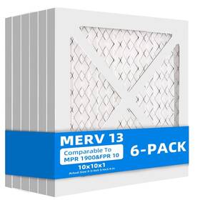 1900 Chenzhit 619988838385 6 Pack 10x10x1 Furnace Air Filters Mpr And Fpr 10 Merv 13 Pleated